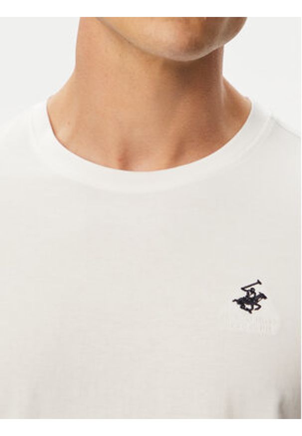 Beverly Hills Polo Club T-Shirt P-SS26M-TS41740 Biały Regular Fit. Typ kołnierza: polo. Kolor: biały. Materiał: bawełna