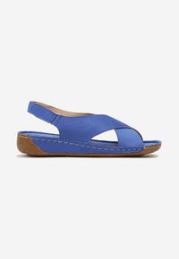 Born2be - Niebieskie Sandały Vices z Przeszyciami Saroluna. Okazja: na co dzień. Zapięcie: rzepy. Kolor: niebieski. Styl: elegancki, casual #6