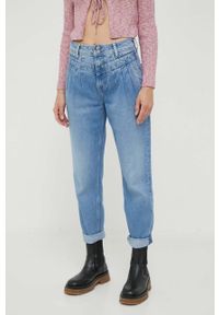 Pepe Jeans jeansy Violet damskie high waist. Stan: podwyższony. Kolor: niebieski #1
