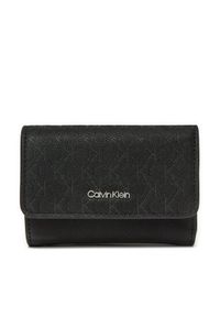 Calvin Klein Mały Portfel Damski Ck Must Small Trifold_Mono K60K612829 Czarny. Kolor: czarny. Materiał: skóra