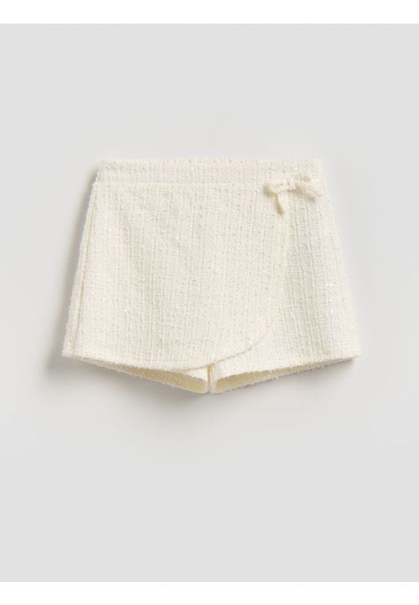 Reserved - Spódnico-spodenki z zakładką - złamana biel. Materiał: dzianina