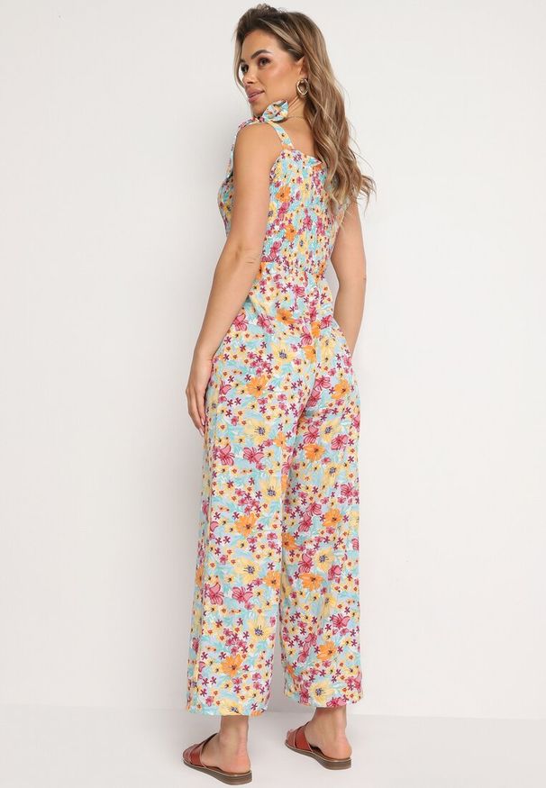 Born2be - Niebiesko-Różowy Kombinezon Alemonice. Kolor: niebieski. Długość rękawa: na ramiączkach. Długość: długie. Styl: klasyczny