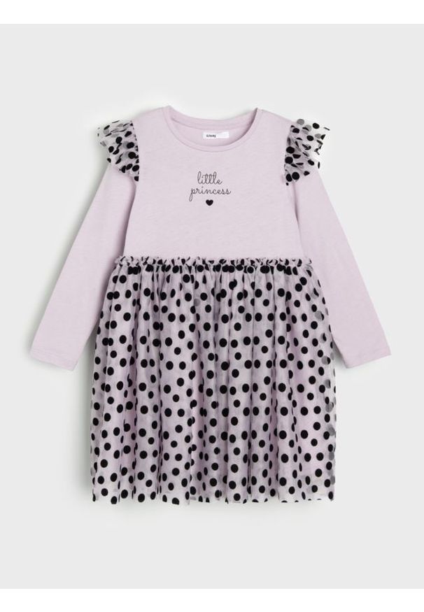 Sinsay - Sukienka z tiulowym dołem - fioletowy. Kolor: fioletowy. Materiał: tiul