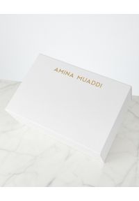 AMINA MUADDI - Fioletowe sandały z kryształami Gilda. Zapięcie: pasek. Kolor: różowy, wielokolorowy, fioletowy. Materiał: materiał. Wzór: paski. Obcas: na obcasie. Wysokość obcasa: średni #2