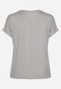 Born2be - Szary Klasyczny Bawełniany T-shirt z Nadrukiem Wiloa. Kolor: szary. Materiał: bawełna. Wzór: nadruk. Styl: klasyczny