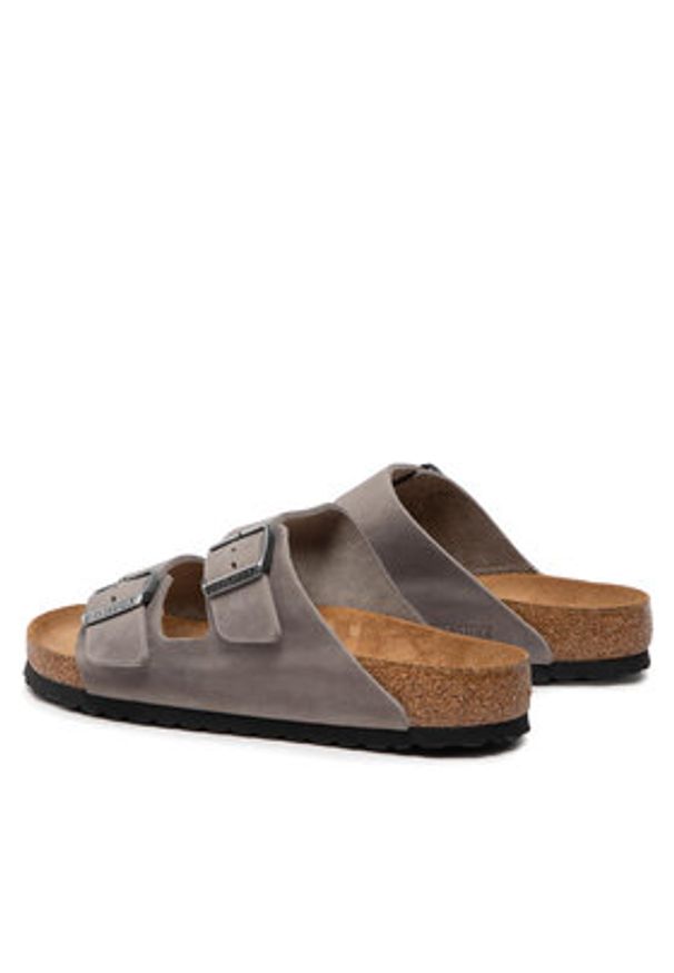 Birkenstock Klapki Arizona Bs 552801 Szary. Kolor: szary. Materiał: skóra
