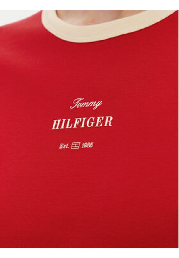 TOMMY HILFIGER - Tommy Hilfiger T-Shirt Monotype WW0WW44586 Czerwony Regular Fit. Kolor: czerwony. Materiał: bawełna