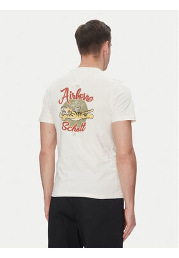 SCHOTT N.Y.C. T-Shirt Tsstuarts Biały Standard Fit. Kolor: biały. Materiał: bawełna