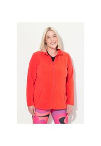 ULLA POPKEN - Damskie Bluza polarowa system modułowy do wpinania z recyklingu. Kolekcja: plus size. Kolor: pomarańczowy. Materiał: poliester, materiał #1