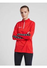 Bluza do piłki nożnej damska Hummel demi-zip hml AUTHENTIC. Kolor: czerwony, wielokolorowy, różowy