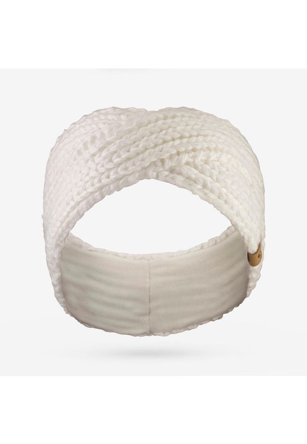 WEDZE - Opaska na głowę Quechua Wavy 500. Kolor: biały. Materiał: akryl, materiał, poliester, elastan. Sezon: zima. Styl: sportowy