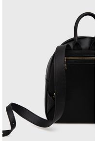 Love Moschino plecak damski kolor czarny mały gładki. Kolor: czarny. Wzór: gładki