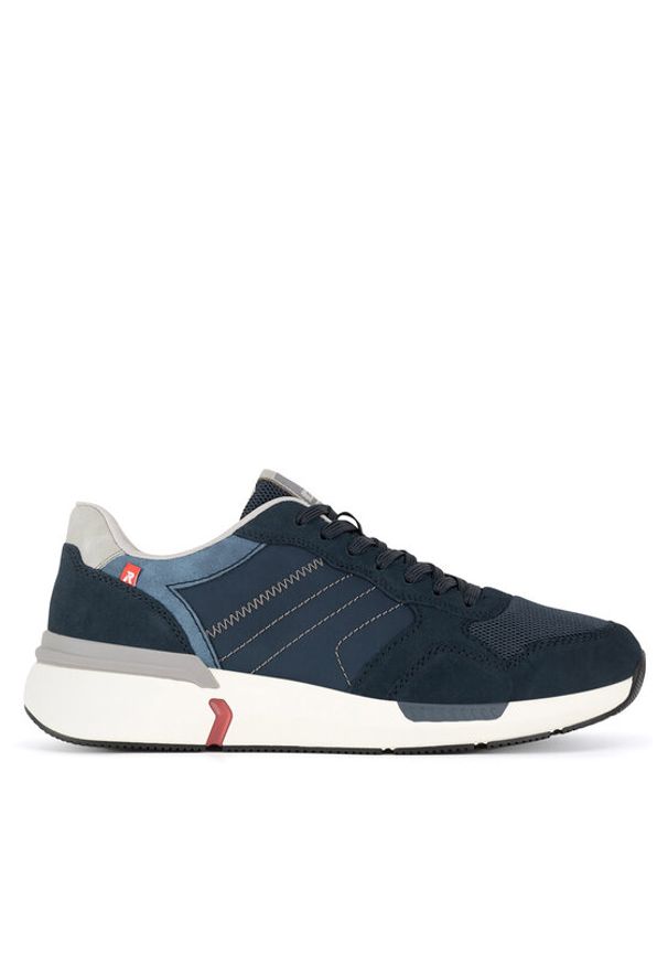 Rieker Revolution Lifestyle Sneakersy U1401-14 Granatowy. Kolor: niebieski. Materiał: skóra, zamsz