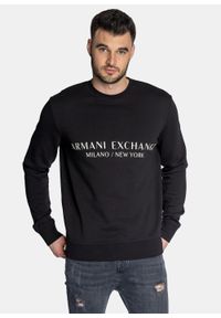 Bluza męska czarna Armani Exchange 8NZM88 ZJKRZ 1200. Kolor: czarny. Styl: sportowy