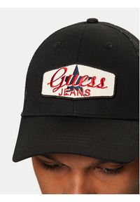 Guess Jeans Czapka z daszkiem M5RZ17 WF8V1 Czarny. Kolor: czarny. Materiał: materiał, bawełna