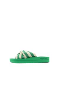 Flip*Flop - Klapki basenowe damskie Flip Flop Wedgy Twist. Okazja: na plażę, na co dzień. Kolor: zielony. Sezon: lato. Styl: casual, sportowy