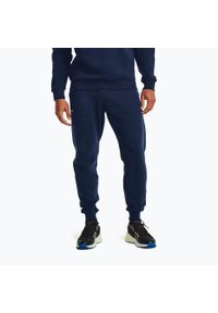 Spodnie fitness męskie Under Armour Rival Fleece Joggers. Kolor: niebieski. Długość: długie. Sport: fitness