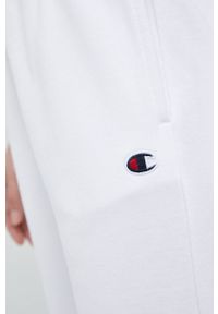 Champion spodnie dresowe kolor biały gładkie. Kolor: biały. Materiał: dresówka. Wzór: gładki #3