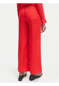 TOMMY HILFIGER - Tommy Hilfiger Spodnie materiałowe WW0WW48970 Pomarańczowy Wide Leg. Kolor: pomarańczowy. Materiał: len #3