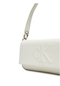Calvin Klein Torebka Sculpted Flap Shoulder Pouch LV04K3148G Biały. Kolor: biały. Materiał: skórzane