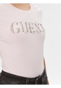 Guess T-Shirt W4RI39 J1314 Różowy Slim Fit. Kolor: różowy. Materiał: bawełna