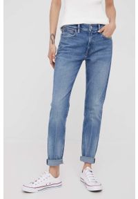 Polo Ralph Lauren jeansy damskie medium waist. Kolor: niebieski