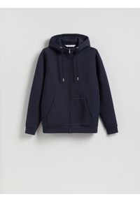 Reserved - Bluza z kapturem - granatowy. Typ kołnierza: kaptur. Kolor: niebieski. Materiał: dzianina, bawełna #1