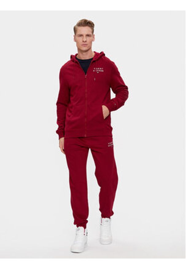 TOMMY HILFIGER - Tommy Hilfiger Bluza UM0UM03133 Czerwony Regular Fit. Kolor: czerwony. Materiał: bawełna, syntetyk
