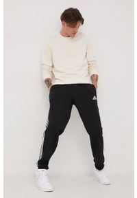 adidas Originals bluza bawełniana HK2794 męska kolor beżowy z aplikacją. Kolor: beżowy. Materiał: bawełna. Wzór: aplikacja