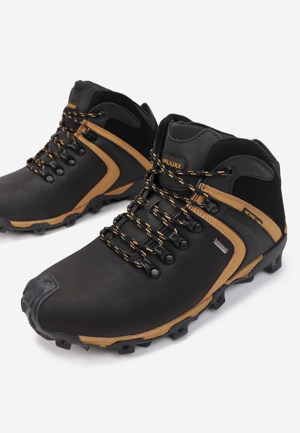 Born2be - Czarne Buty Trekkingowe Mellala. Nosek buta: okrągły. Zapięcie: sznurówki. Kolor: czarny. Materiał: syntetyk, futro, nubuk, materiał. Szerokość cholewki: normalna
