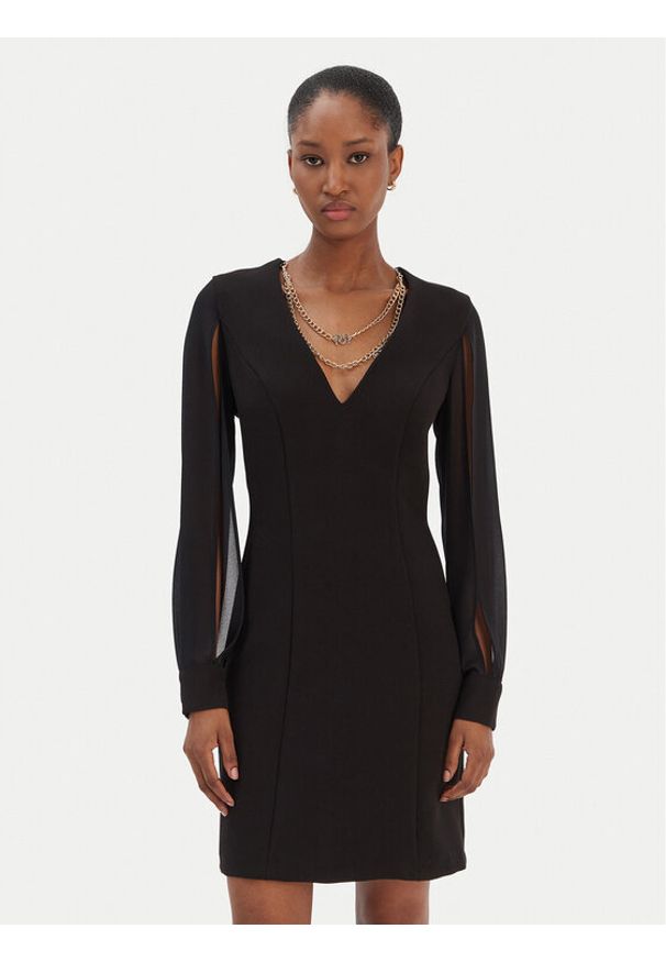 Rinascimento Sukienka koktajlowa CFC0126535003 Czarny Slim Fit. Kolor: czarny. Materiał: syntetyk. Styl: wizytowy