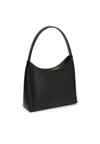 Kazar - Minimalistyczna czarna torebka z gładkiej skóry. Kolor: czarny. Wzór: gładki. Materiał: skórzane. Styl: klasyczny. Rodzaj torebki: na ramię #7
