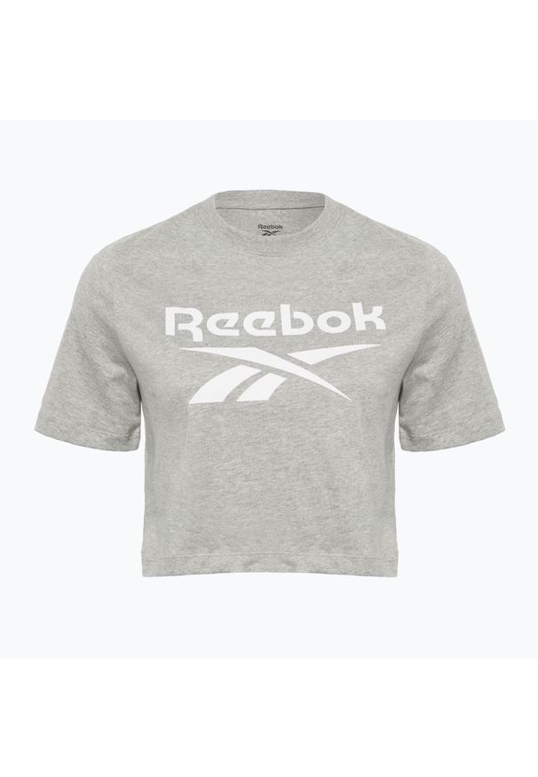 Reebok Fitness - Koszulka Reebok Identity Big Logo Crop Tee. Kolor: szary. Sport: fitness