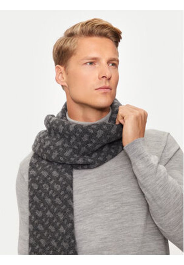 BOSS Szalik Rubeny 50527955 Szary. Kolor: szary. Materiał: materiał, wełna