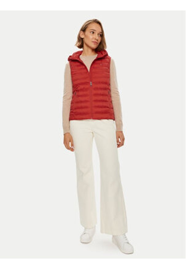 TOMMY HILFIGER - Tommy Hilfiger Bezrękawnik Global Stripe WW0WW40779 Czerwony Regular Fit. Kolor: czerwony. Materiał: syntetyk. Długość rękawa: bez rękawów