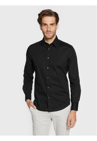 Sisley Koszula 5CNX5QL19 Czarny Slim Fit. Kolor: czarny. Materiał: bawełna