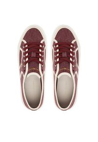 TOMMY HILFIGER - Tommy Hilfiger Tenisówki Platform Vulc Sneaker Piping FW0FW09394 Bordowy. Kolor: czerwony. Materiał: materiał. Obcas: na platformie #5