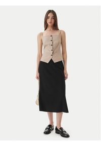 Vero Moda Spódnica midi Mymilo 10340419 Czarny Regular Fit. Kolor: czarny. Materiał: len #5