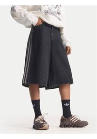 Adidas - adidas Szorty jeansowe Firebird Jorts KD2916 Czarny Oversize. Kolor: czarny. Materiał: bawełna #1