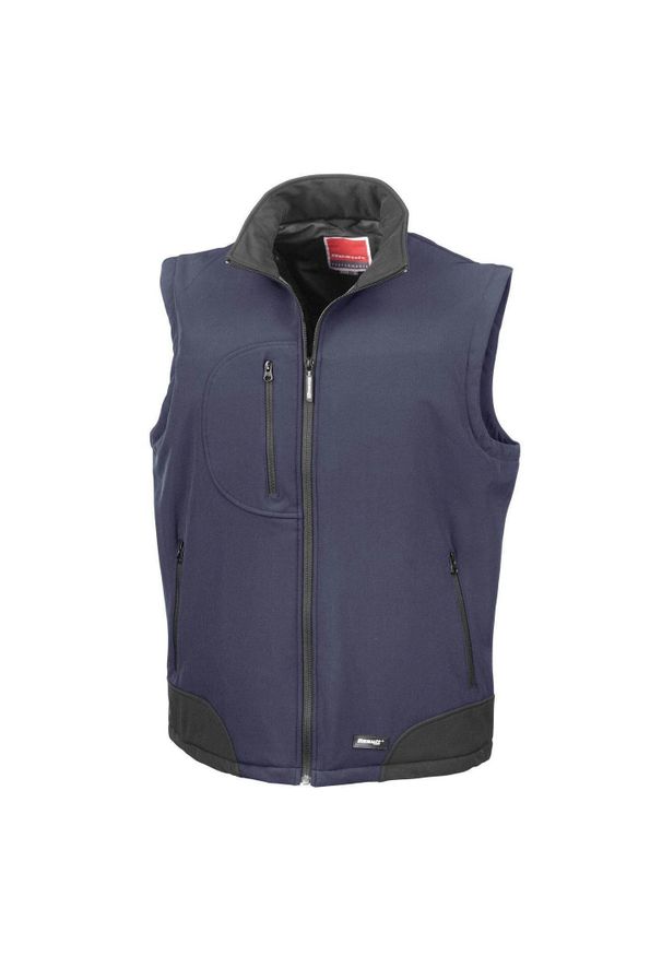 RESULT - Męska Oddychająca Kurtka Przeciwdeszczowa Softshell Bodywarmer. Kolor: wielokolorowy, czarny, niebieski. Materiał: softshell