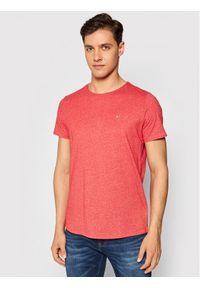 Tommy Jeans T-Shirt Jaspe DM0DM09586 Czerwony Slim Fit. Kolor: czerwony. Materiał: syntetyk, bawełna