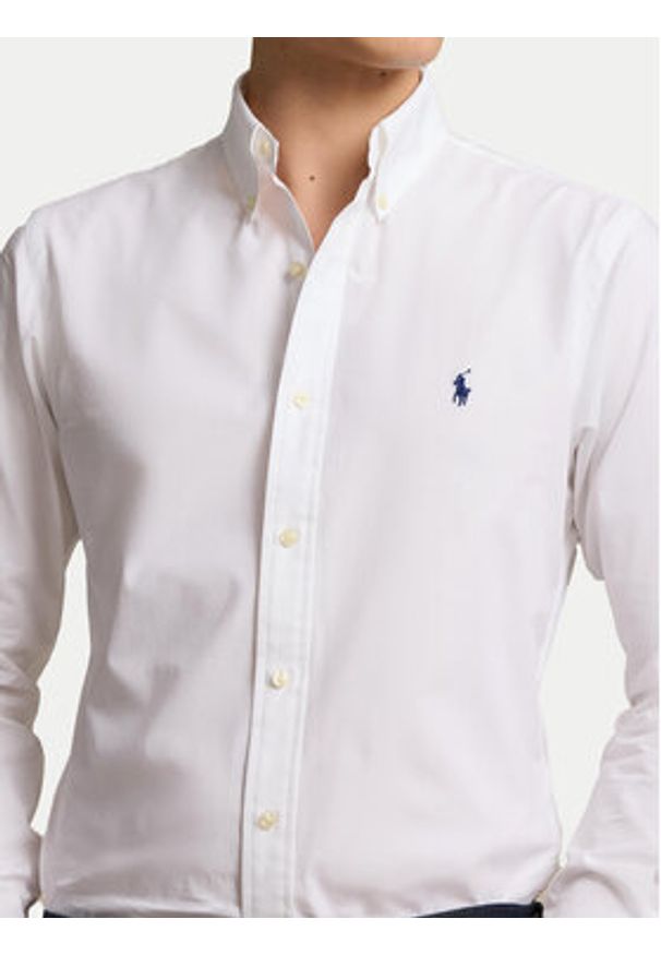 Polo Ralph Lauren Koszula 710928255002 Biały Custom Fit. Typ kołnierza: polo. Kolor: biały. Materiał: bawełna