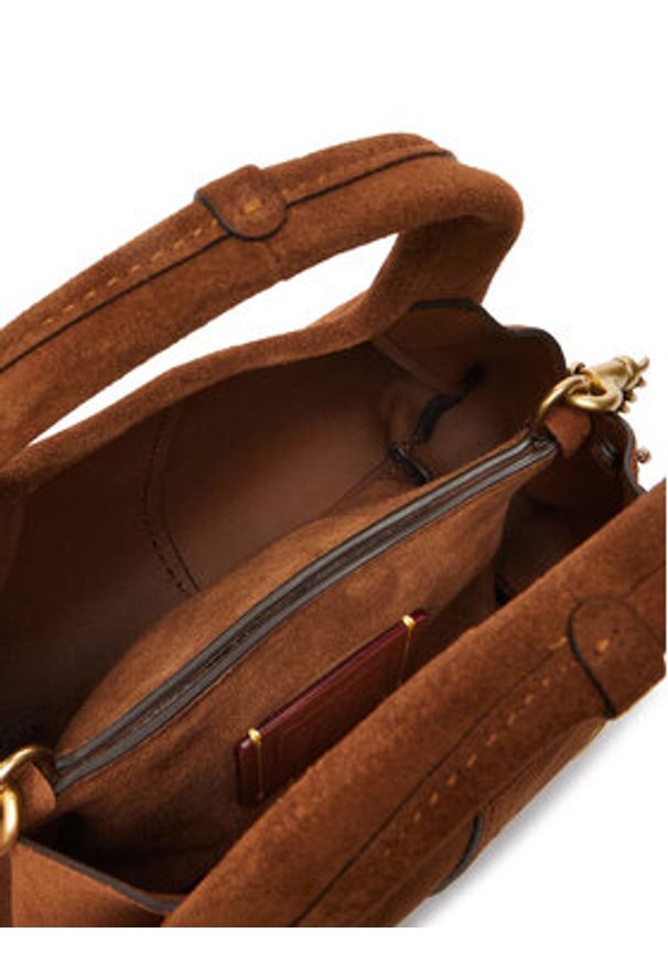 Coach Torebka Lana 19 CCY33 Brązowy. Kolor: brązowy. Materiał: skórzane, zamszowe