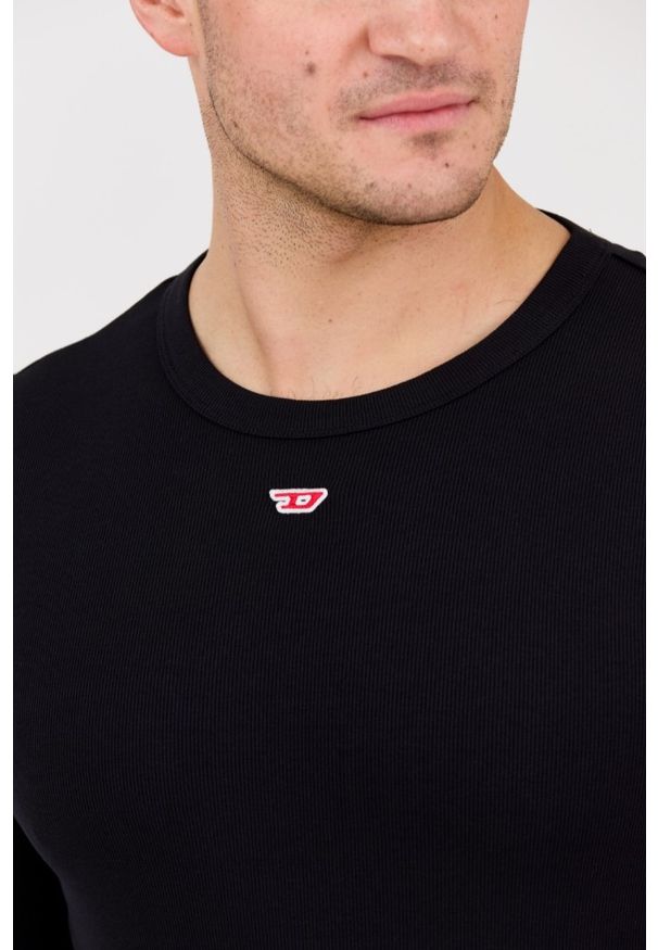 Diesel - DIESEL Czarny longsleeve męski D-RIBBER-LS-N, Rozmiar XXL. Kolor: czarny. Materiał: bawełna, materiał, elastan. Długość rękawa: długi rękaw. Długość: długie