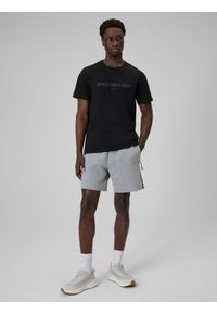 4f - 4F T-shirt regular z nadrukiem męski - czarny L. Okazja: na co dzień. Kolor: czarny. Materiał: dzianina, bawełna, materiał. Wzór: nadruk. Styl: casual #2