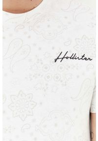 Hollister Co. t-shirt bawełniany kolor biały wzorzysty. Kolor: biały. Materiał: bawełna. Wzór: aplikacja. Styl: klasyczny #2