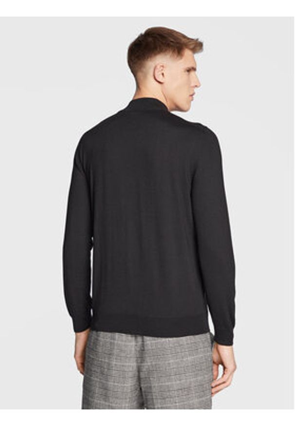 BOSS - Boss Kardigan Balonso-L 50476347 Czarny Regular Fit. Kolor: czarny. Materiał: wełna