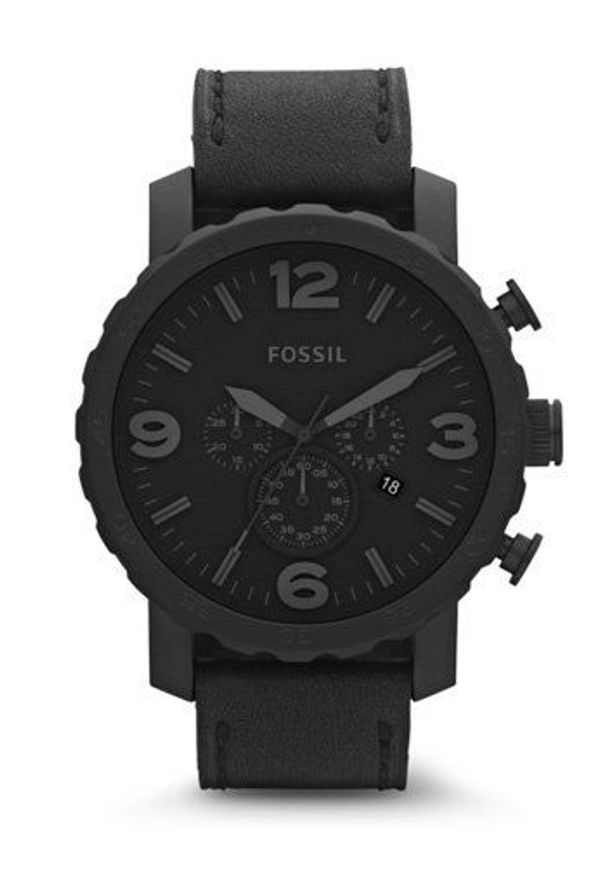 Fossil - Zegarek JR1354. Rodzaj zegarka: cyfrowe. Kolor: czarny. Materiał: materiał, skóra