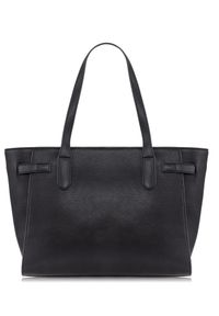 Ochnik - Czarna torebka damska z logo. Kolor: czarny. Materiał: skórzane. Styl: casual, elegancki. Rodzaj torebki: na ramię #5