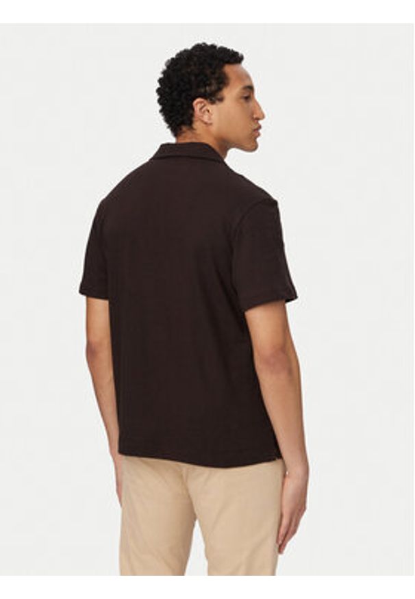 Lacoste Polo DH1969 Brązowy ciemny Classic Fit. Typ kołnierza: polo. Kolor: brązowy. Materiał: bawełna